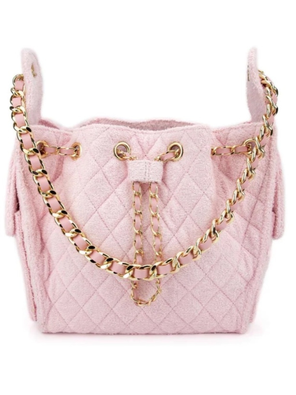 CRUZ TERRY BUCKET TOTE IN ROSE PETAL SMALL